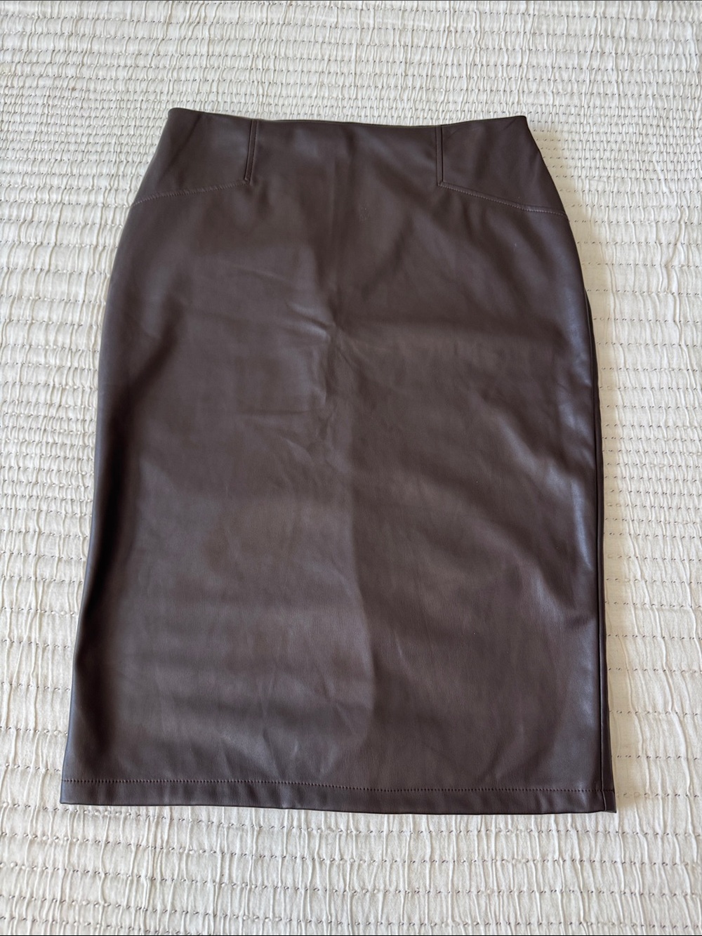 SHEIN Brown Faux Leather Pencil Skirt